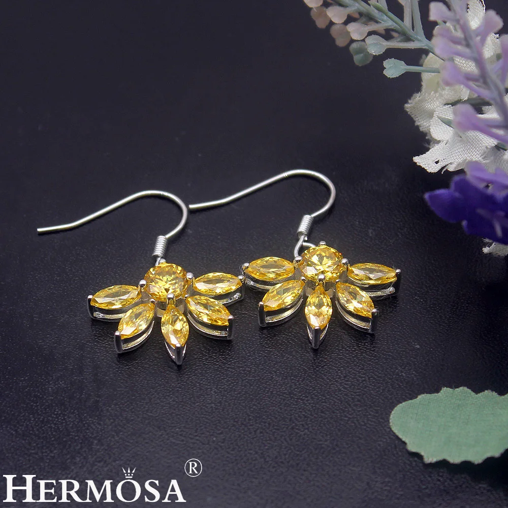 Серьги Hermosa из стерлингового серебра 925 пробы гранат кунцит морганит желтоцитрин