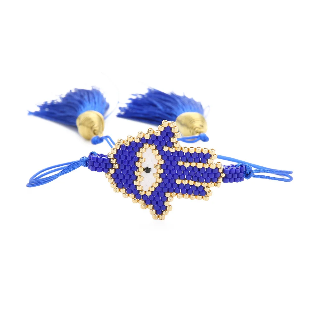 Женский браслет с кисточками и рисовой бусиной | Украшения аксессуары