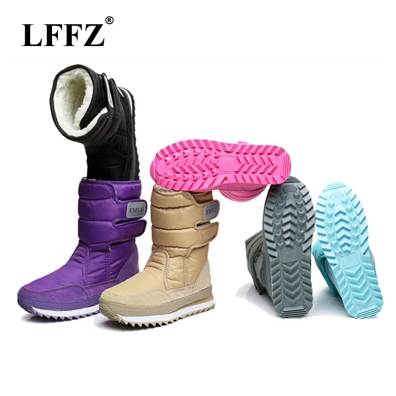 Новинка 2018 теплые однотонные Нескользящие зимние ботинки LFFZ женские