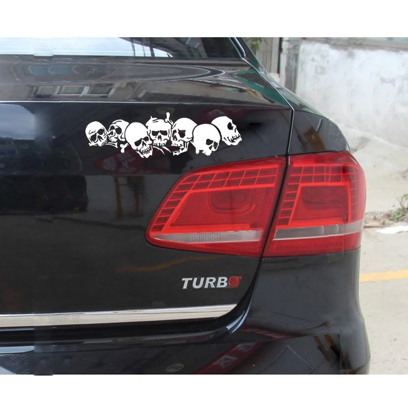 10 PCS 23*6.7CM Scary Skull Car Sticker Whole Body Vinyl Covers Auto Accessory Refitting DIY Black White Skeleton | Автомобили и