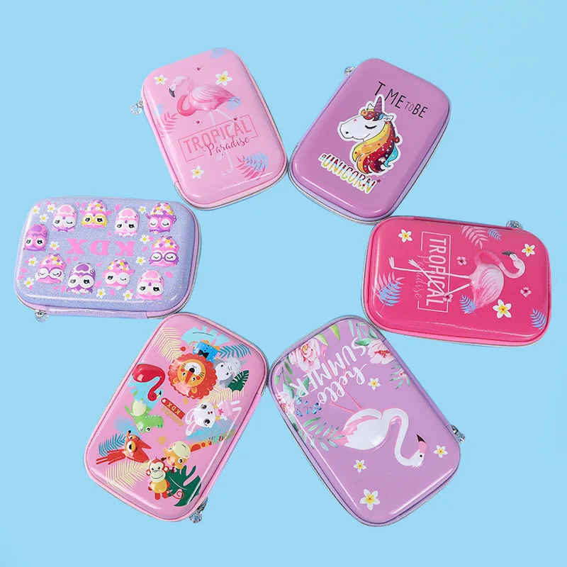 Чехол карандаш в виде единорога с фламинго школьные принадлежности кавайи estuche