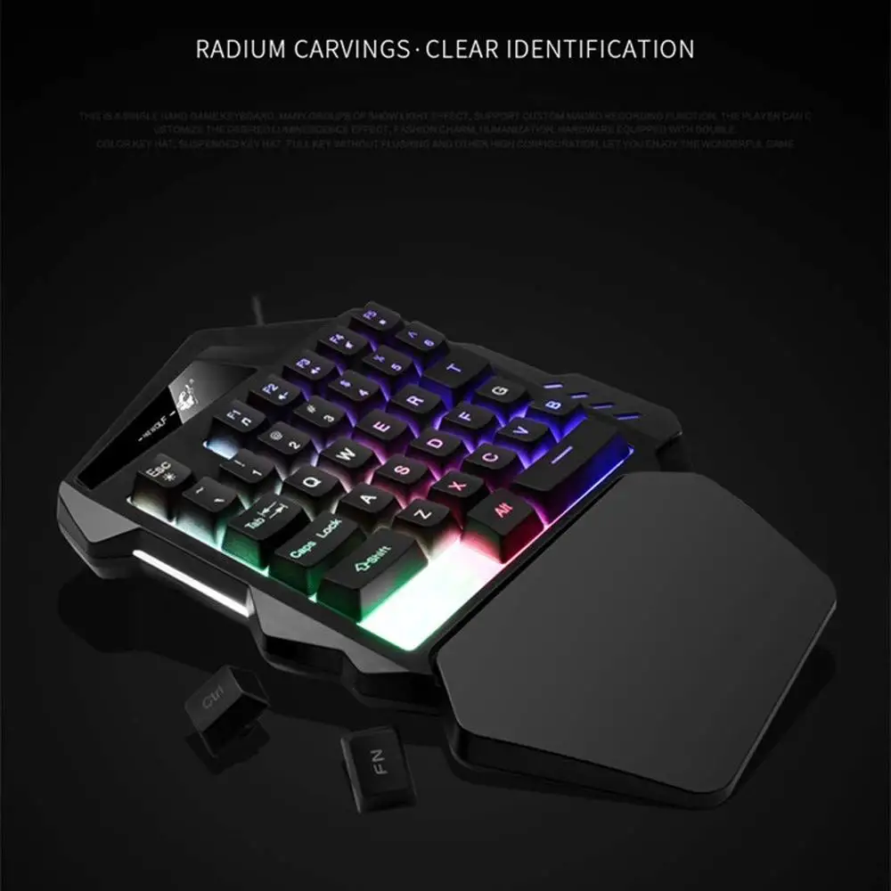 HOOWAN Проводная игровая клавиатура mini K 35 Keys светодиодный мини с подсветкой
