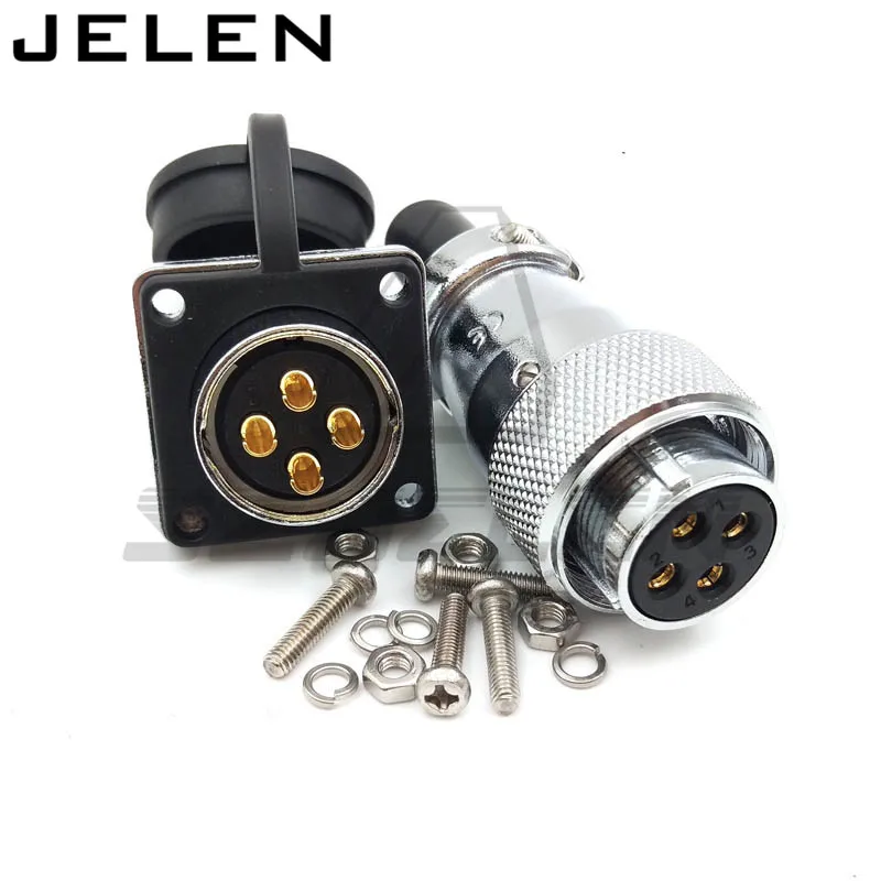 

WS20, panel mount connector 4pin plug socket, Rated current 25A, Electrical equipment power cable connector, 4 pin connectors