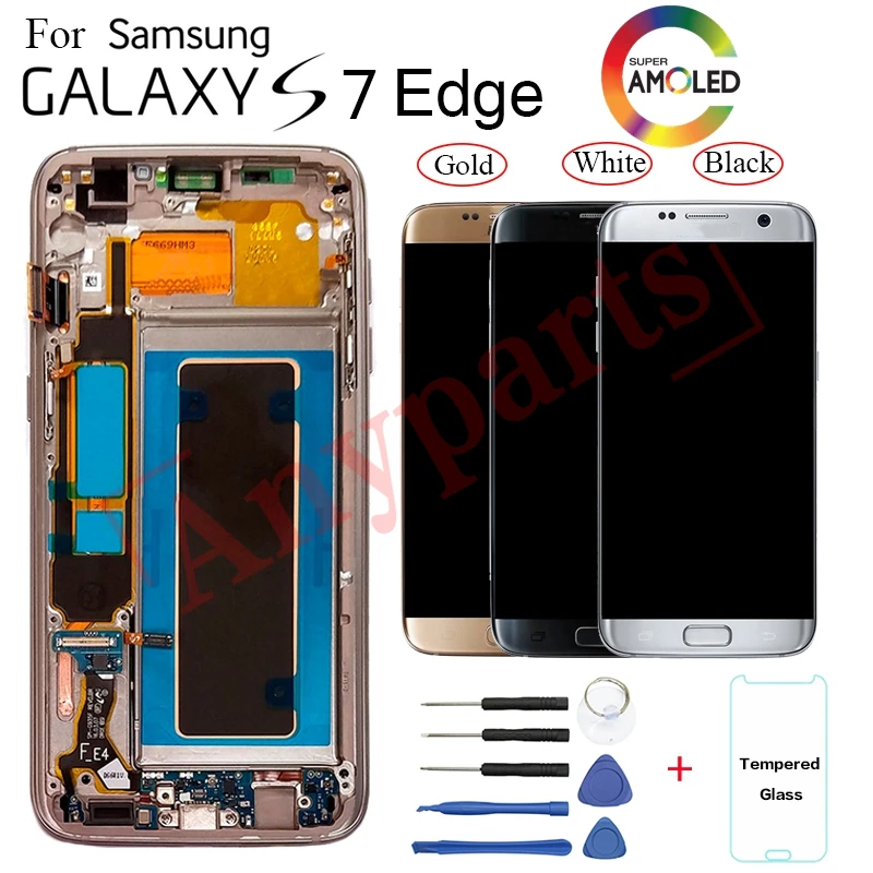 Сменный ЖК экран для Samsung S7 edge G935F G935FD модуль дисплея с рамкой G935W8 G9350|Экраны