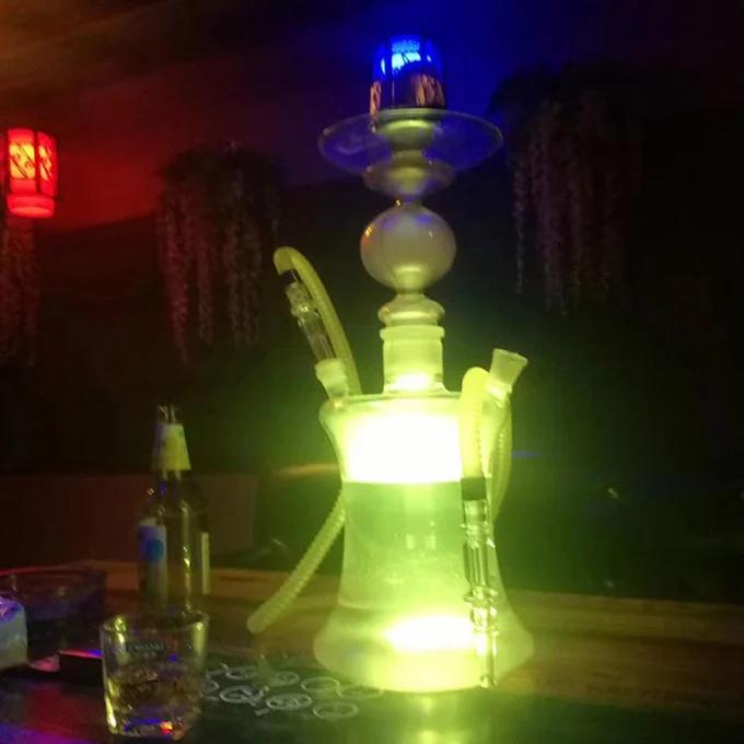 Glass Hookah Арабский стеклянный кальян наргиле со светодиодный светильник Chicha Кальян Аксессуары для кальяна вечерние Подарки с фабрики Прямая поставка - Цвет: Glass Hookah