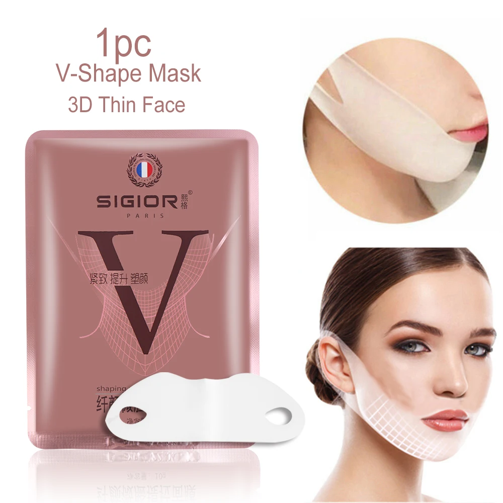 1 шт. V-shape 3D тонкая маска для лица для похудения подтягивающая сжигание жира компактная двойная V-line маска для лица для устранения отеков уход за лицом