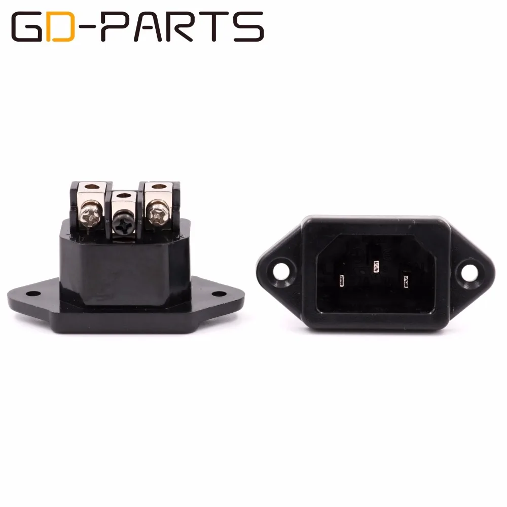 GD-PARTS IEC320 C14 3pin Мужской Разъем питания покрытие золотом и Родием Латунь шнур питания Входная розетка продается бесплатно