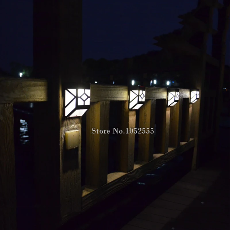 Водонепроницаемые Настенные светильники K145 8 шт./лот|garden wall light|solar lampfence lamp |