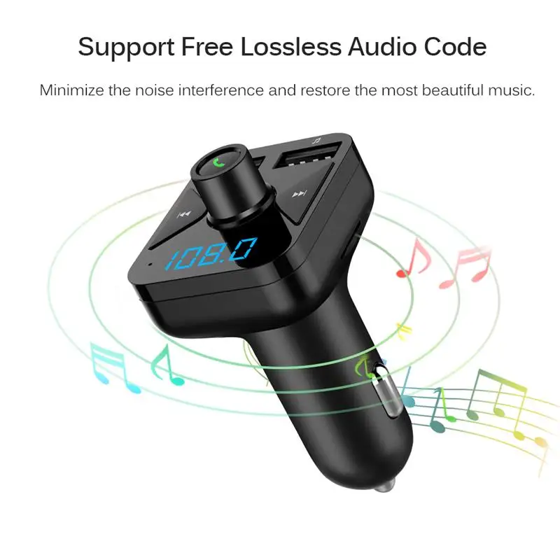 Bluetooth FM передатчик с 3.4A двойной USB зарядное устройство автомобильный MP3 Поддержка