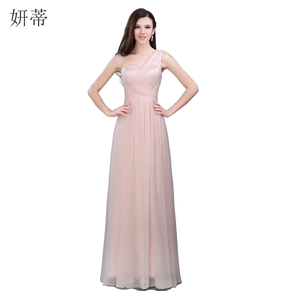 Простое розовое прямое вечернее платье на одно плечо 2017 без рукавов