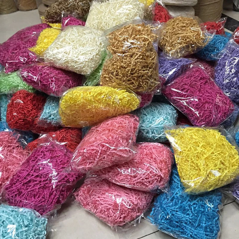 

2 Bags Raffia Shredded Crinkle Paper Confetti DIY Gift Box Filling Material Birthday Wedding Gifts Party Supplies