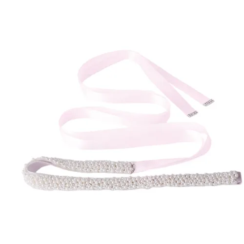 pink TRiXY S204,, жемчуг, расшитый бисером, свадебный пояс для невесты, пояс с жемчугом, свадебные аксессуары для невесты, платье для подружки невесты, ремни - Цвет: pink