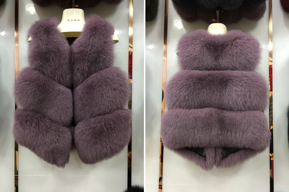 Jancoco Max, женский жилет из натурального Лисьего меха, зимний теплый жилет высокого качества, 3 ряда, пальто без рукавов, модный жилет S7162