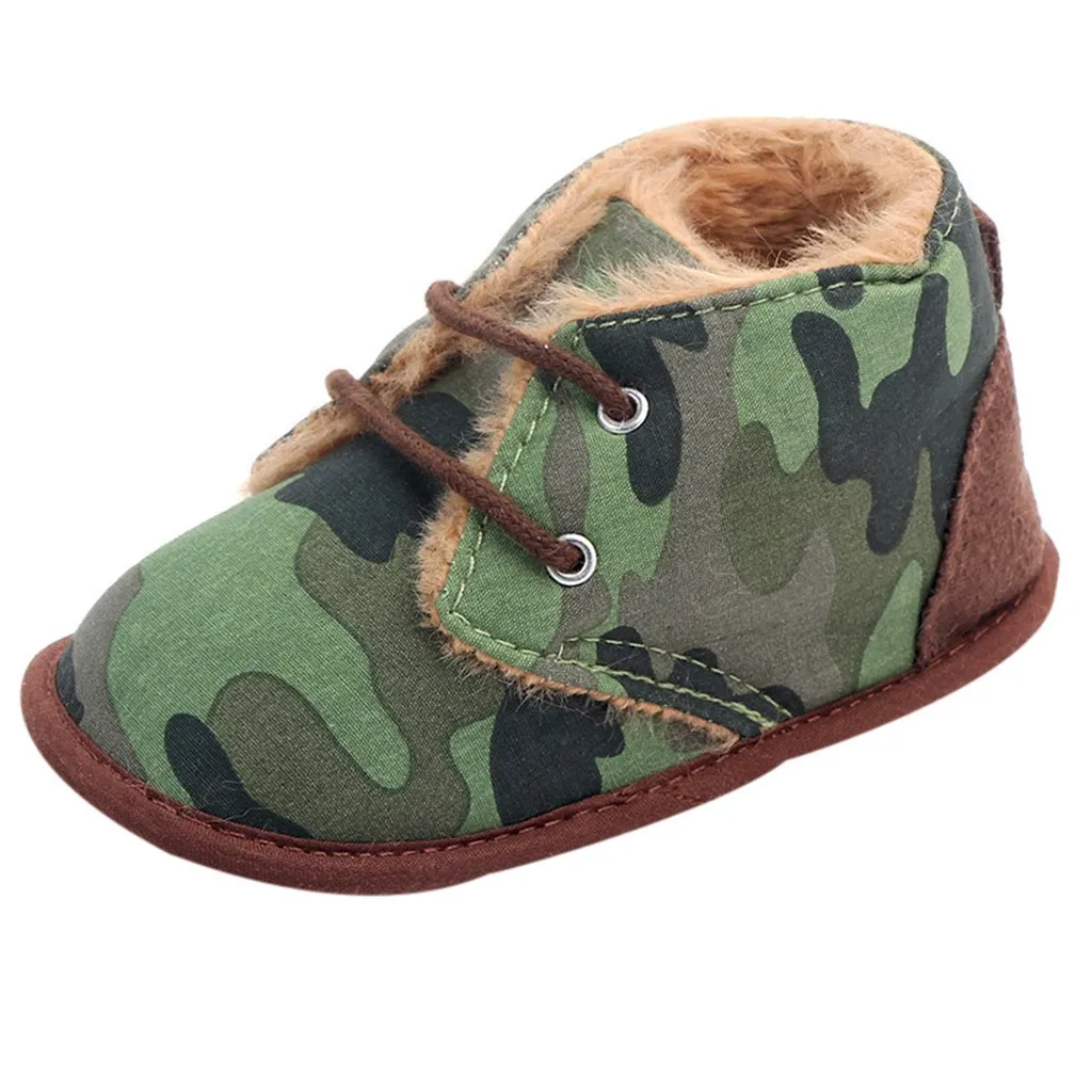 Милые классические зимние ботинки для мальчиков и девочек хлопковые замшевые