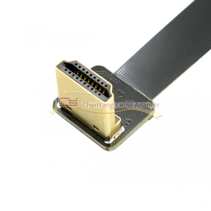 0,2 м FPV HDMI Мужской 90 градусов вниз под углом к HDMI Мужской HDTV FPC плоский кабель для мультикоптера аэрофотосъемки