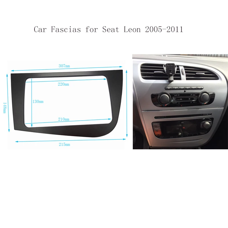 2DIN Fascias пластина Панель рамка подходит для сиденья Леон 2005-2011 левый правостороннее вождение автомобиля стерео панель головное устройство gps навигация