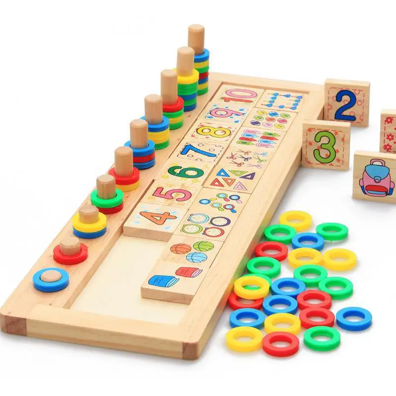 

Montessori abacus soroban Children Wooden Materials Learning To Count Numbers Matching Early Education Teaching Math Toys MZ24A