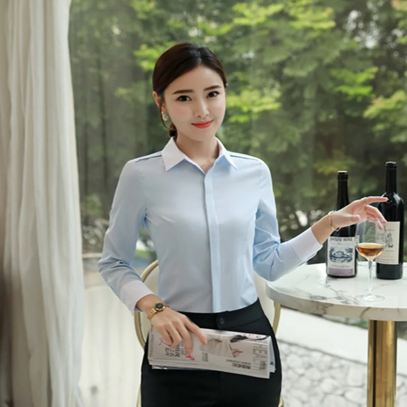 Весенне осенняя Новинка 2018 одежда женская блузка Блузка Топы Хлопок офисная