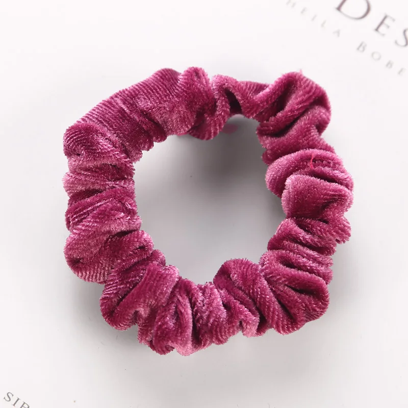 10pcs Hot Pink 10 шт./лот, модные женские однотонные мягкие эластичные резинки для волос из кораллового флиса, ободки с конским хвостом, бархатные резинки для волос, аксессуары для волос - Цвет: 10pcs Hot Pink