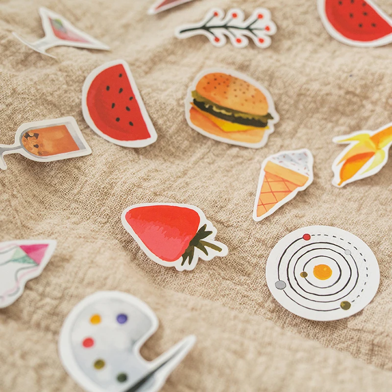 45 шт./кор. канцелярские наклейки для съемок DIY Planet Sticky Paper Kawaii Moon Plants украшения