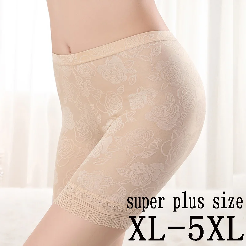 

safety shorts women plus size summer breathable safety shorts sexy lace panties heavy waist fashion Women's safety underwear 5XL