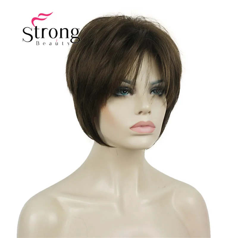 StrongBeauty короткий слоистый блондин Толстый Пушистый полный синтетический парик Тепло ОК