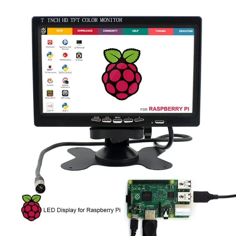 7 дюймовый ЖК монитор Elecrow для Raspberry Pi 3 с HDMI экраном 1024x600 TFT дисплей B/B + Win7 8 XP 2000|display