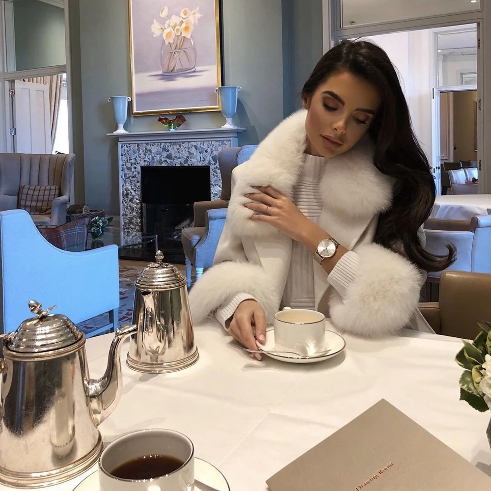 2019 новейшее кремово-белое осенне-зимнее пальто с длинным рукавом из альпаки