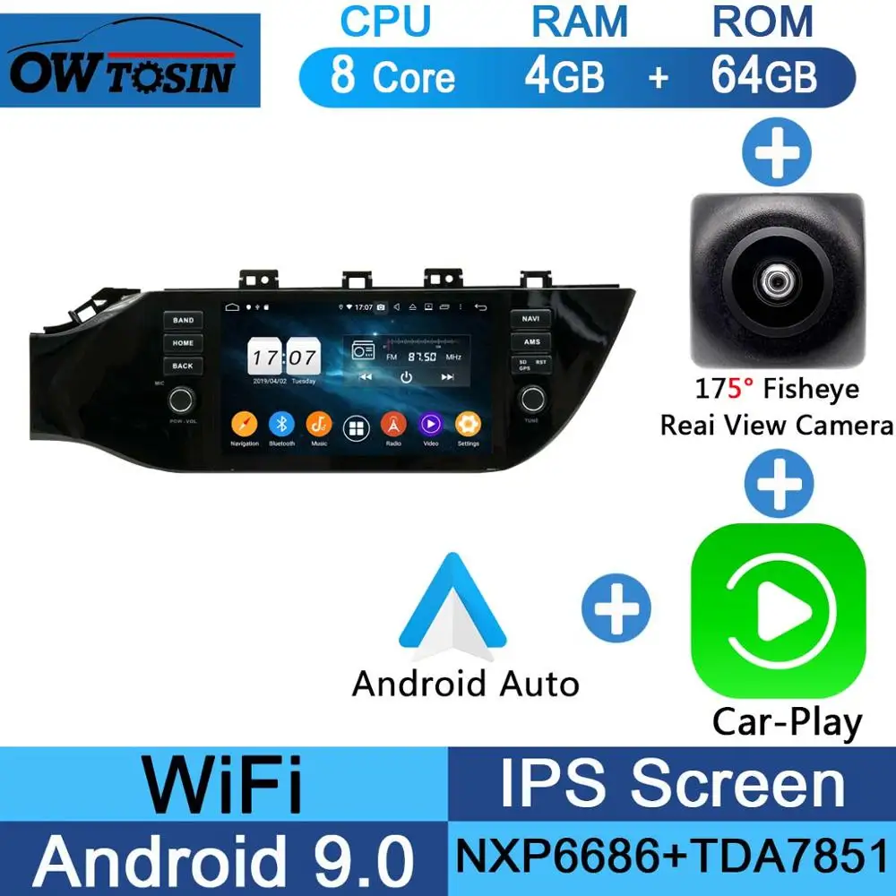 Fisheye Carplay n A Octa Core Android 8,0/4 ядра Android 8,1 Автомобильный DVD плеер для KIA RIO K2 KIA K2 автомобильное радио Мультимедиа Bluetooth gps - Цвет: Fisheye Carplay n A
