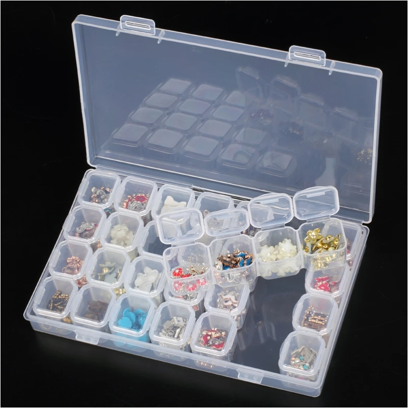 28 grid Dismountable Diamond painting box Embroidery Accessories box Cross Stitch Cases jewelry Organizer Home finishing Storage
