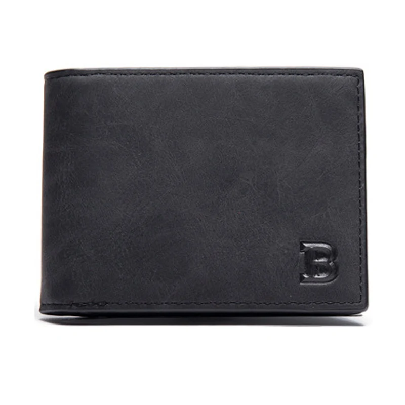 Black wallet Модные мужские кошельки, маленький кошелек для мужчин, кошелек для денег, сумка для монет на молнии, Короткий Мужской кошелек, держатель для карт, тонкий кошелек, кошелек для денег J014 - Цвет: Black wallet