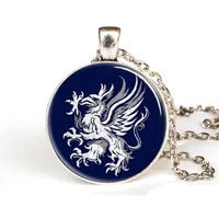 dragon age vintage gray wardens glass pendant necklace personality art picture necklace women men jewelry