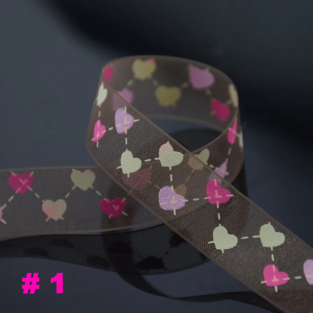 Ленты с принтом в виде сердца шириной 16 мм корсажная лента из полиэстера