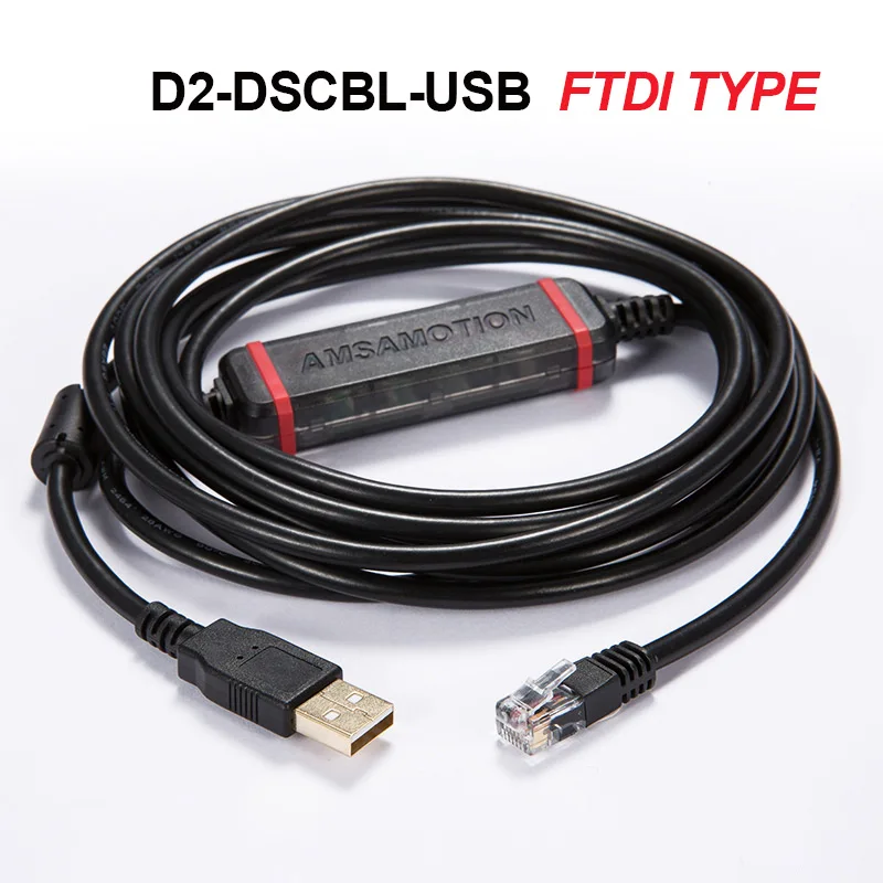 FTDI Type D2-DSCBL-USB подходящий Кабель для программирования серии USB PLC USB-RJ12 - Цвет: FTDI Type