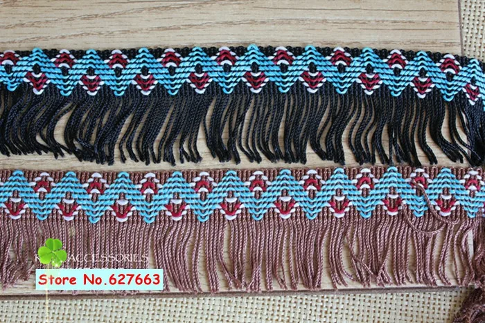 5.5cm black coffee tassel lace fabric fringe trimming | Дом и сад