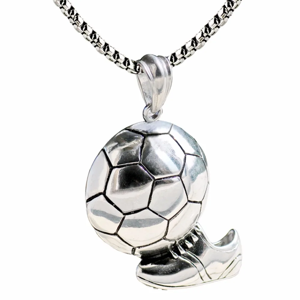 Спортивный футбол и обувь из нержавеющей стали подвеска ожерелье титановой