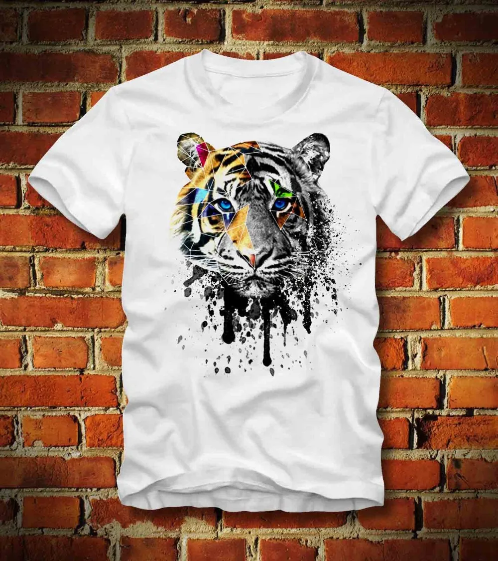 

T Shirt Tiger Geometric Psychedelic Psychedelisch Lsd Dmt Art T-Shirt 2019 Fashion Men Hot Sale Men T Shirt Fashion Cool