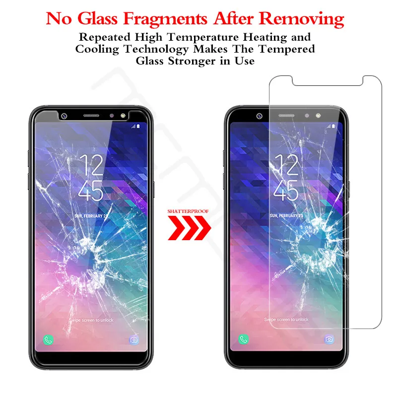 Для Samsung Galaxy A6 2018 закаленное стекло 9H 2.5D защитная пленка Взрывозащищенная для A6Plus
