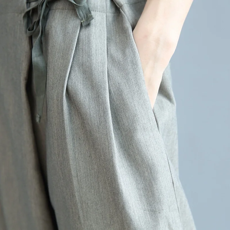 

NYFS 2021 New Summer Women pants Cotton loose Cotton harem pants Wide leg pants