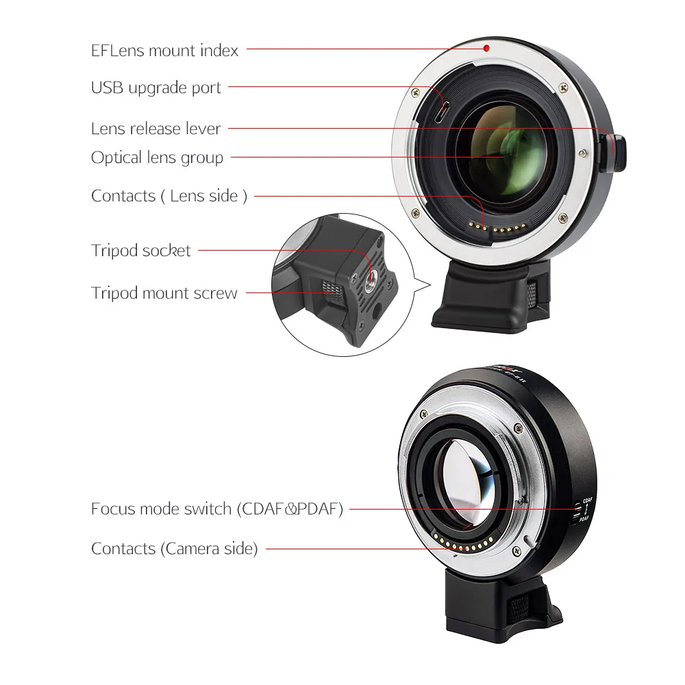 Viltrox EF E II адаптер для крепления объектива AF автофокус редуктор усилитель