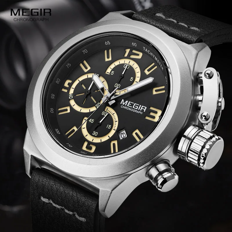 Часы Megir Мужские кварцевые с хронографом календарём и датой 2029|watch f|watch fashionwatch watch |