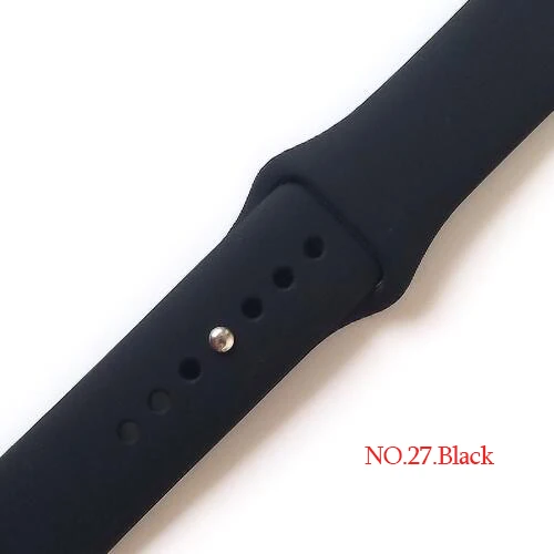 Силиконовый спортивный ремешок Correa для Apple Watch, 42 мм, 38 мм, 44 мм, Iwatch, серия 4, 3, 2, 1, резиновый браслет, ремешок для наручных часов - Цвет ремешка: NO.27.Black