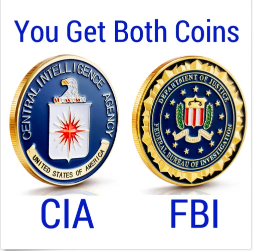 

10pcs /lot (each of 5pcs)Federal-Bureau-of-Investigation-FBI-amp-CIA-Challenge-Coin-Lot