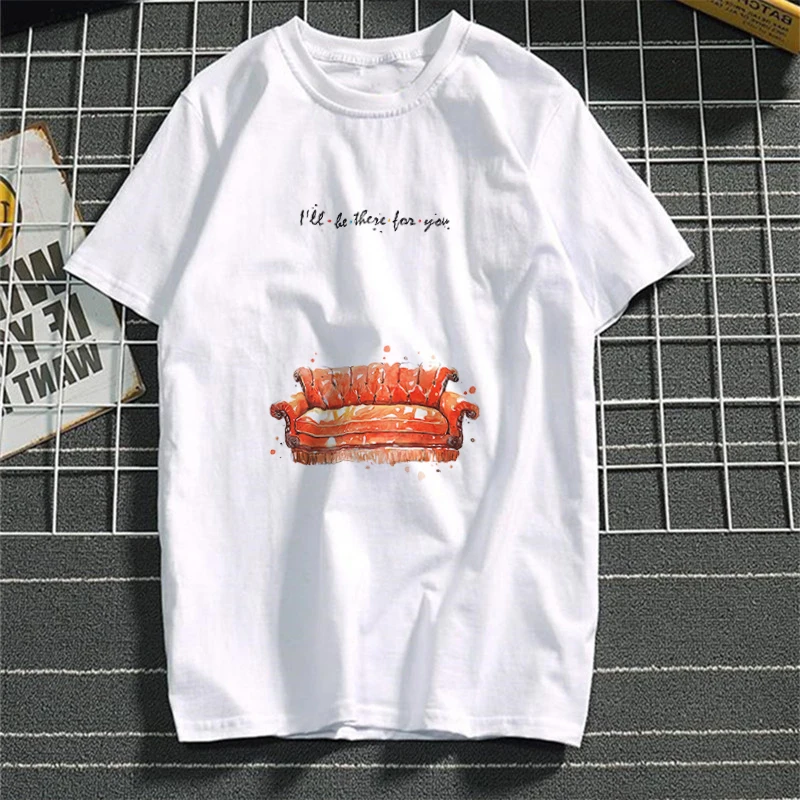 2019 хлопковая Футболка с принтом забавных друзей ТВ Харадзюку футболки коротким