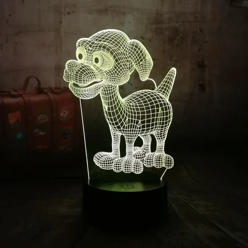 3D милый собачий Щенячий патруль светодиодный Lampara RC Ночник настольный светильник