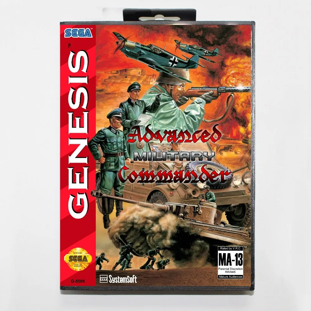 Расширенный военачальник 16 бит MD карточная игра с коробку для Sega Megadrive / Genesis|16 bit|md