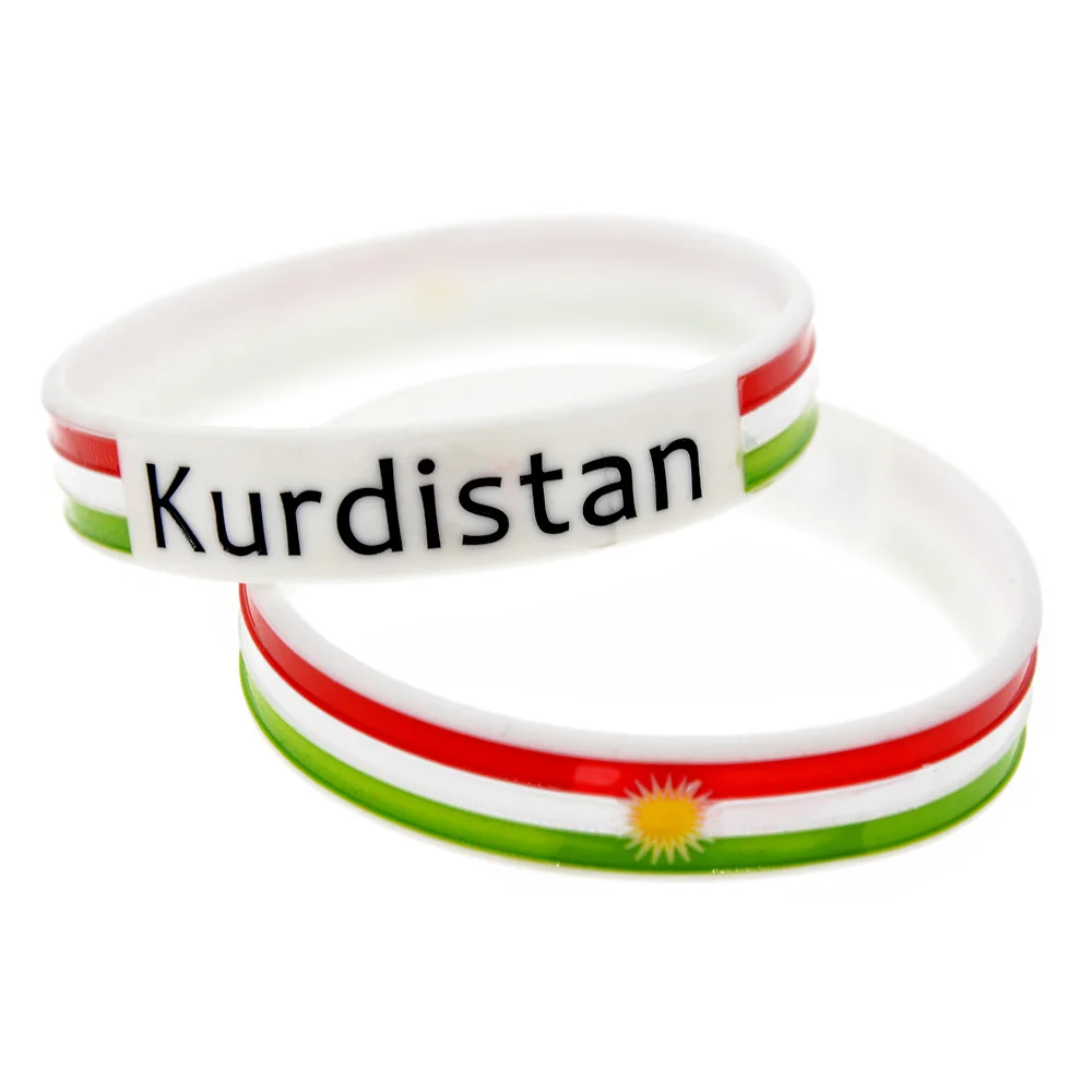 1PC Kurdistan Силиконовый браслет с флагом белый размер для взрослых|Браслеты шармами|