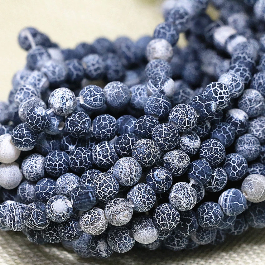 New arrival natural black weathered frosted matte agat onyx round loose beads 4 6 8 10 12mm women jewelry making 15inch B1593 | Украшения и