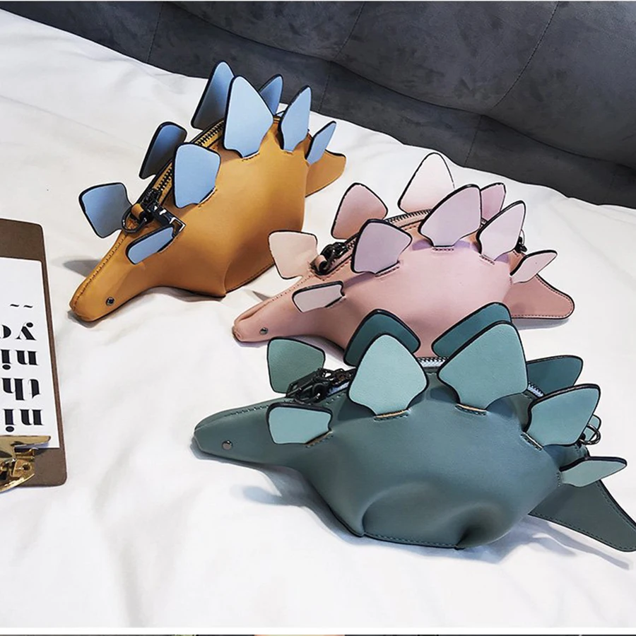 Креативные Мультяшные сумки хамелеон лоскут 3D Забавный динозавр животное сумка