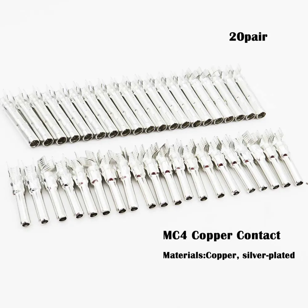 20Pair X MC4 Contact 30A 1000 В MC4 разъем, MC4 T 3T 4 T 5T 6T филиал панели солнечных батарей разъем для PV кабель солнечный модуль подключения гаечный ключ обжимной инструмент - Цвет: 20Pair X MC4 Contact